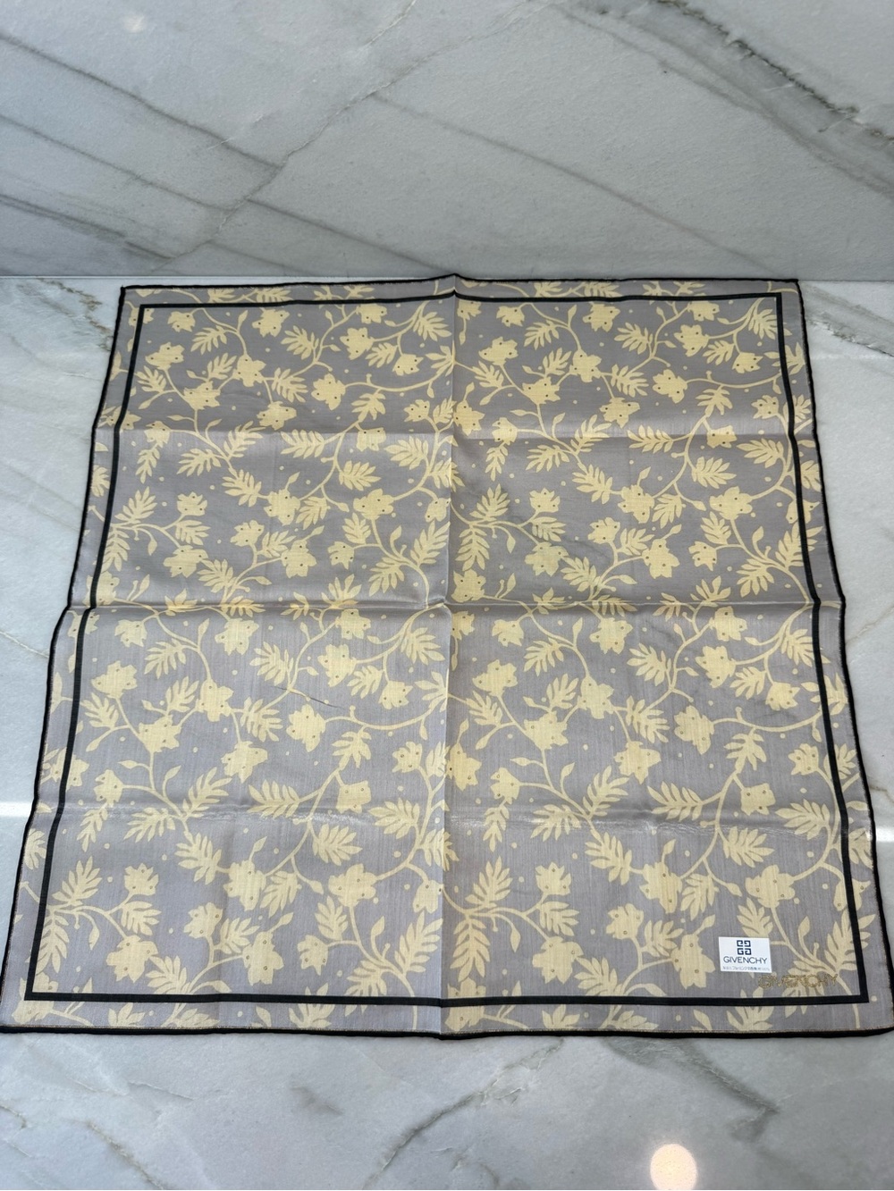 Givenchy Vintage Cotton Floral Scarf 47 cm